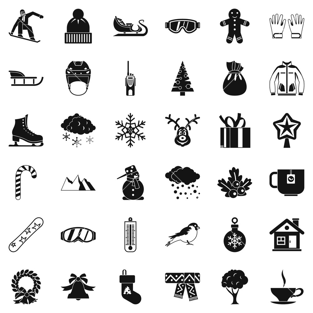 1000x1000 Cold Winter Icons Set Simple Style Of Cold Winter Vector Icons