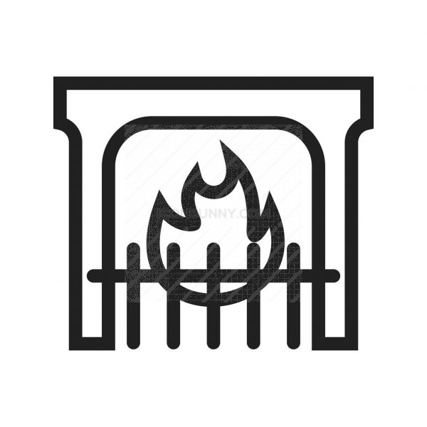 600x600 Fireplace Line Icon