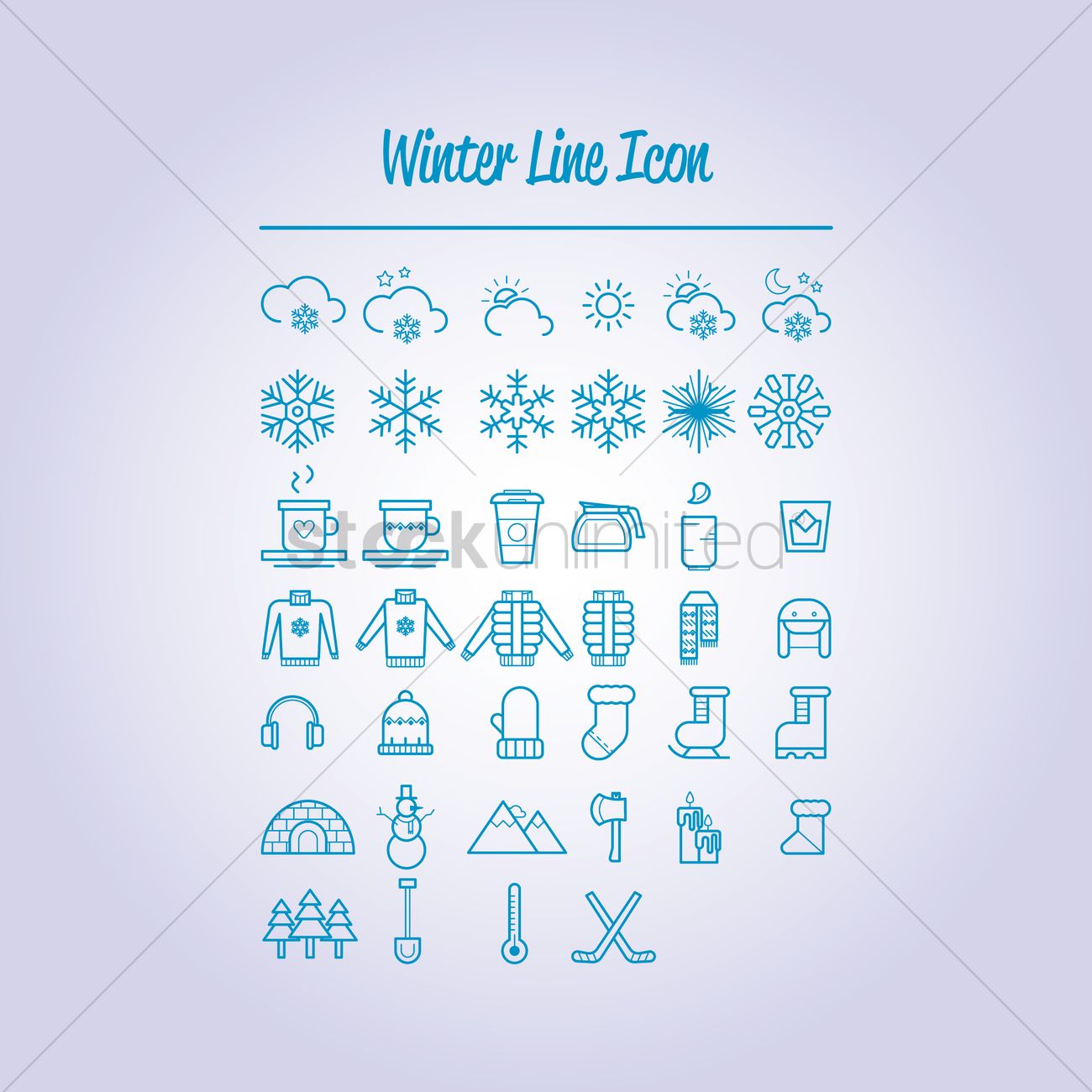 1300x1300 Free Set Of Winter Icons Vector Image