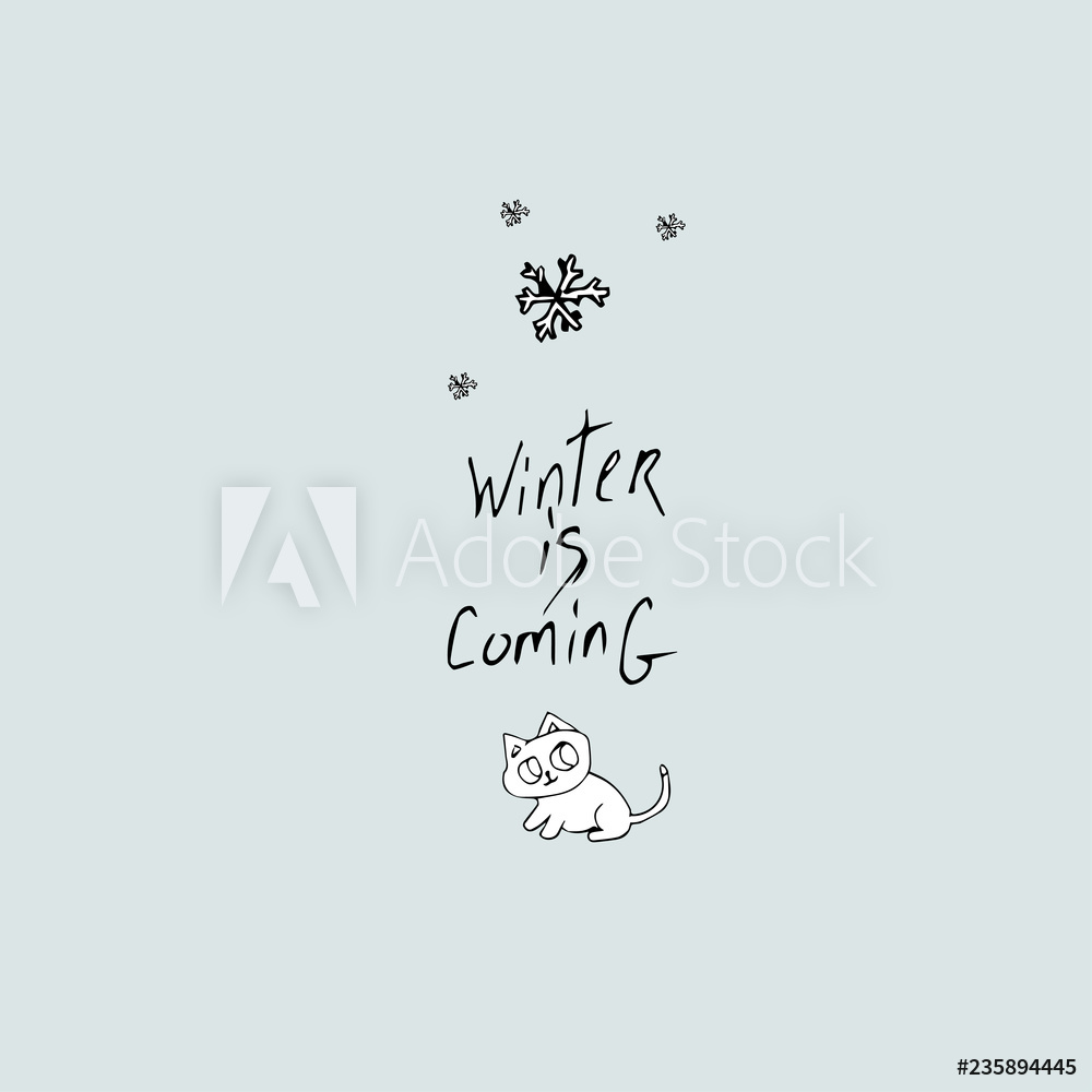 1000x1000 Photo Art Print Winter Is Coming, Winter Background, Vector