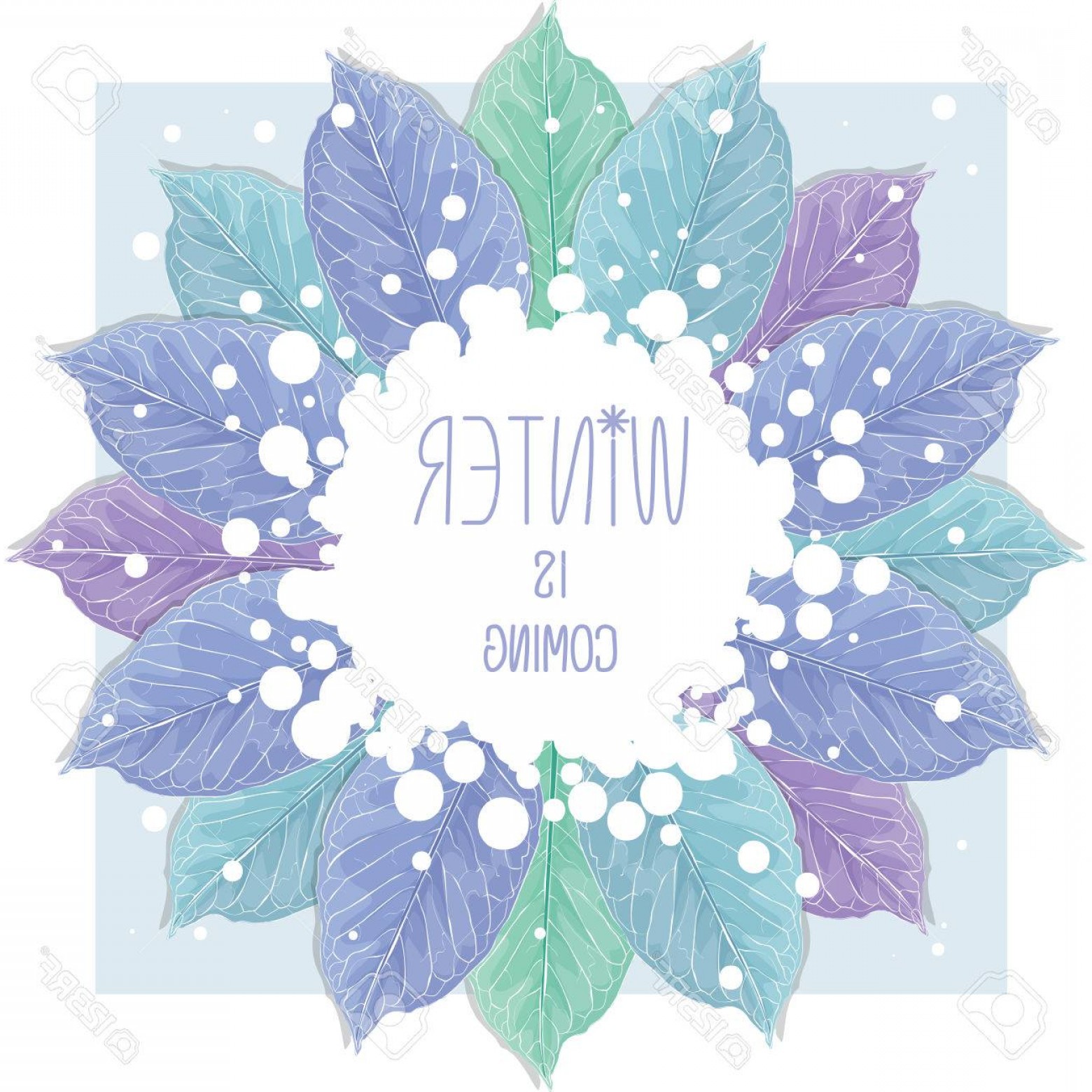 1560x1560 Photostock Vector Frozen Leaves Vector Frame Autumn Leaves Covered