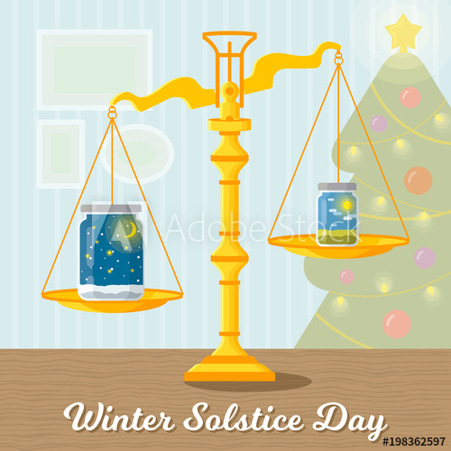 500x500 Vector Flat Illustration Of Winter Solstice Design Concept