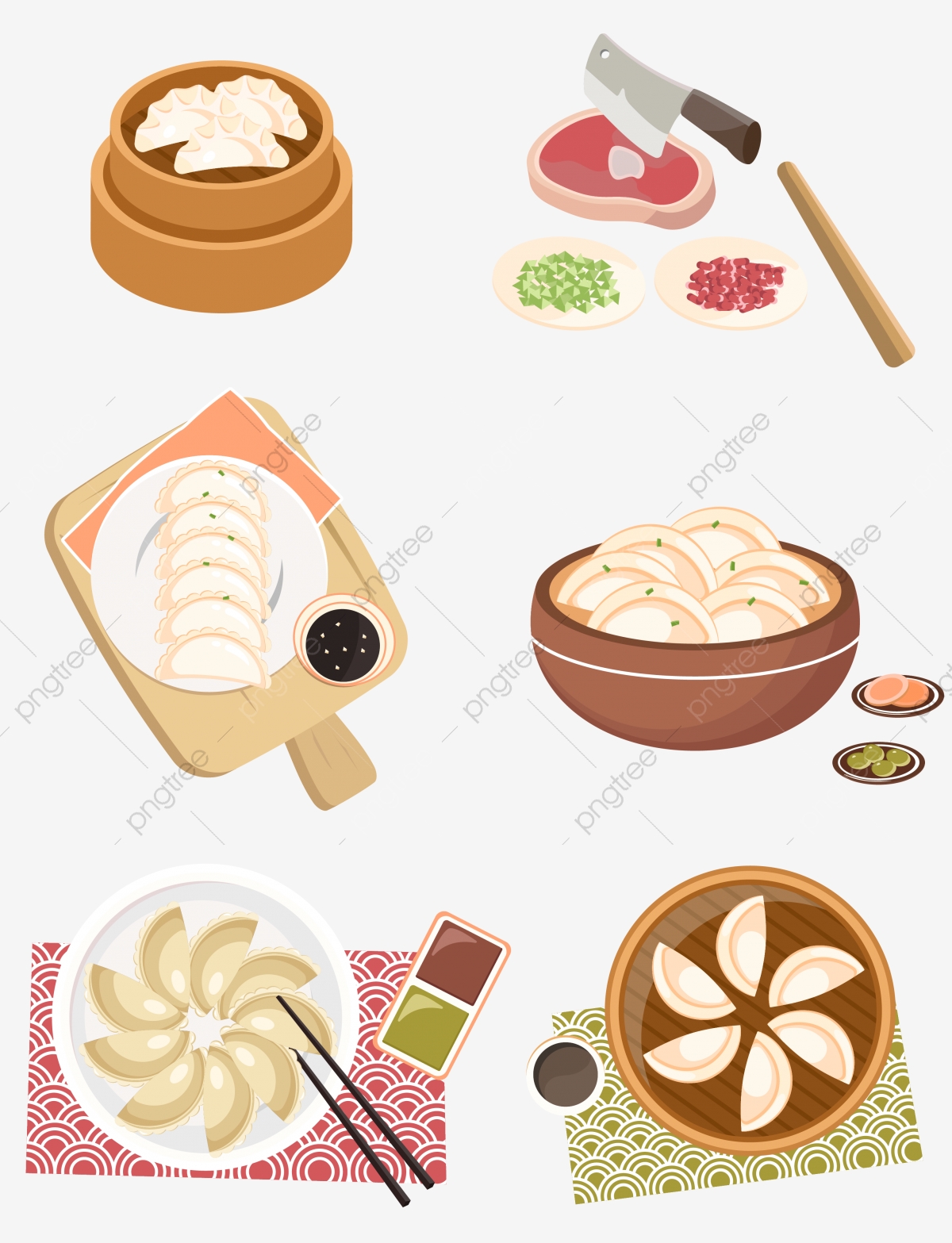 1200x1567 Winter Solstice Dumpling Cartoon Set Illustration, Winter Solstice