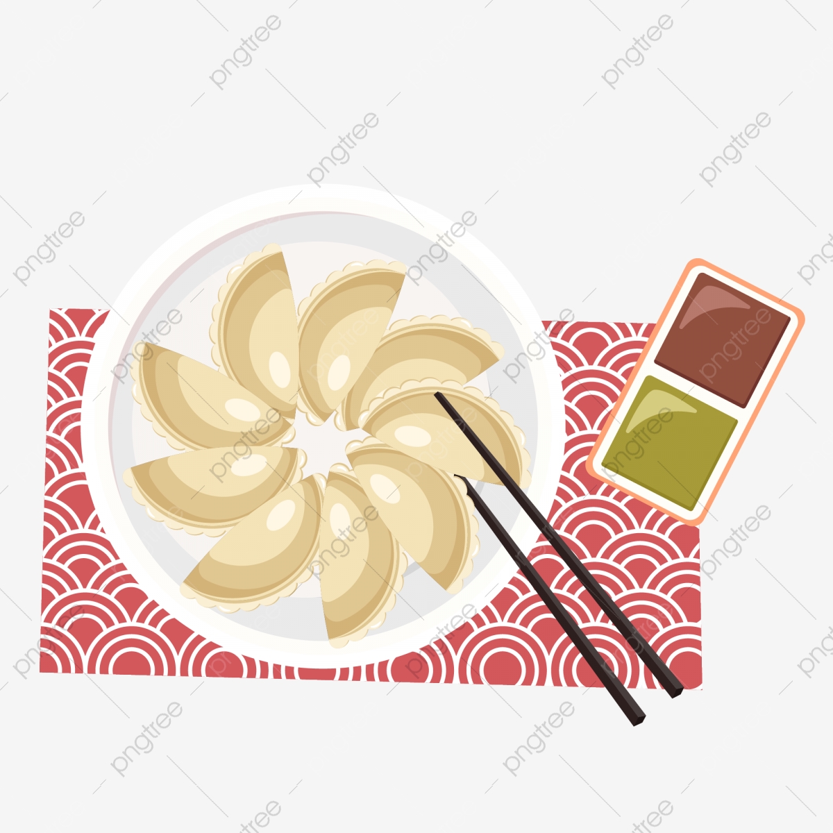 1200x1200 Winter Solstice Dumplings Cartoon Japanese Elements, Winter