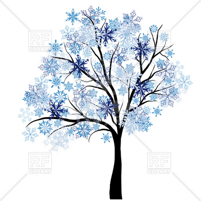 Beautiful Winter Tree With Snowflakes Leaves Vector Image 400x400 Beautiful Winter Tree With Snowflakes Leaves Vector Image