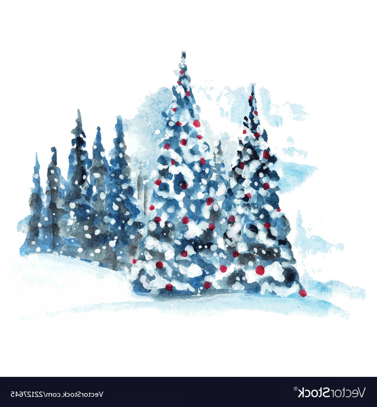 Hand Painted Watercolor Christmas Tree Vector Soidergi 1200x1296 Hand Painted Watercolor Christmas Tree Vector Soidergi