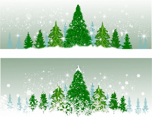 Winter Christmas Trees Free Vector In Adobe Illustrator 600x461 Winter Christmas Trees Free Vector In Adobe Illustrator