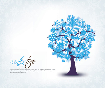 Winter Tree Vector Free Vector Download 442x368 Winter Tree Vector Free Vector Download