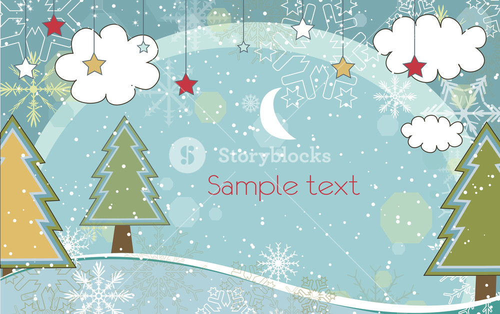 1000x628 Vector Winter Background With Trees Royalty Free Stock Image