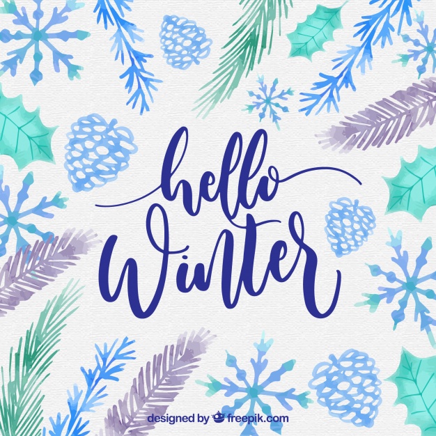 626x626 Watercolour Background Hello Winter Vector Free Download