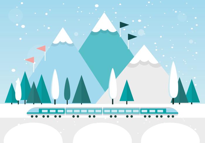700x490 Free Flat Design Vector Winter Landscape