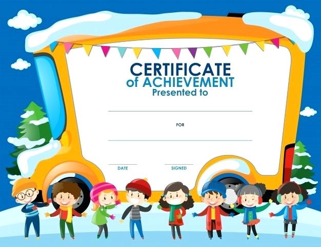 626x483 Certificate Template With Children In Winter Vector Free Download