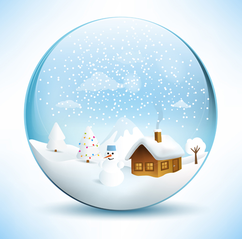 500x492 Christmas Crystal Ball With Winter Vector Free Download