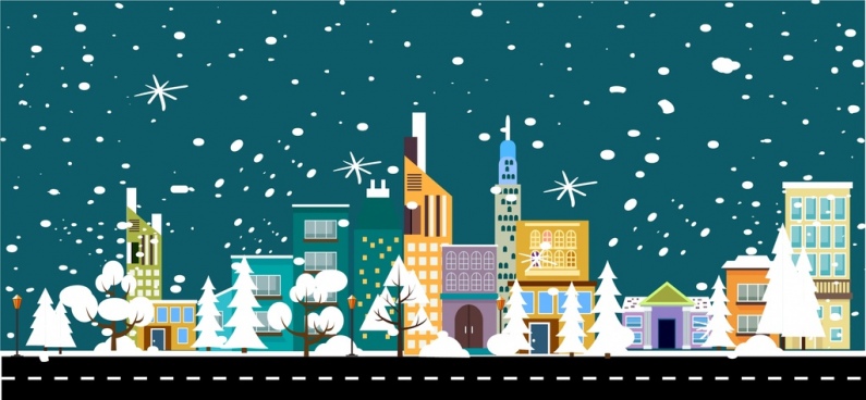 795x368 Free Vector Winter Landscape Free Vector Download