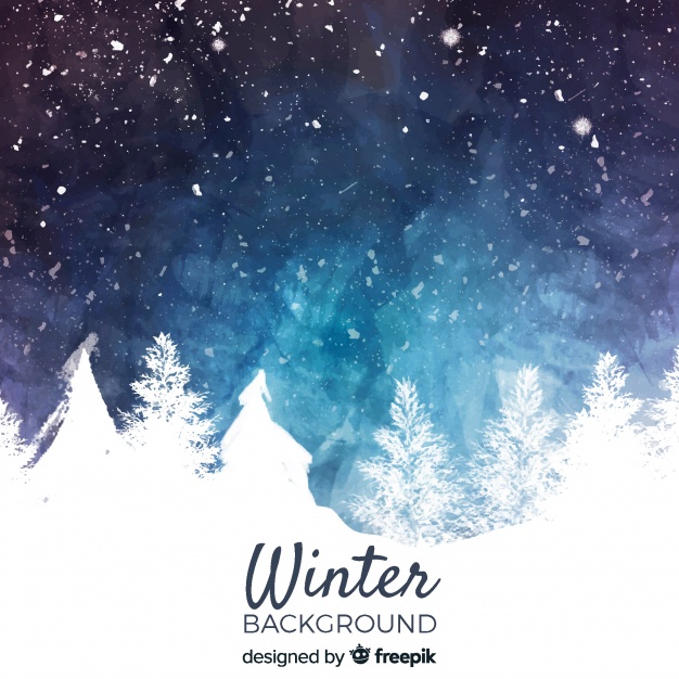 626x626 Watercolor Winter Landscape Background Vector Free Download