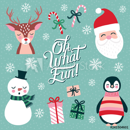 500x500 Winter Wonderland Set Christmas Elements Vector