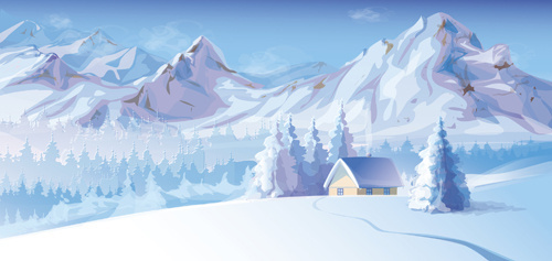 500x237 Winter Wonderland Background Free Vector Download