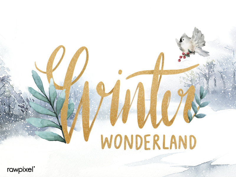800x600 Winter Wonderland Watercolor Typography Vector