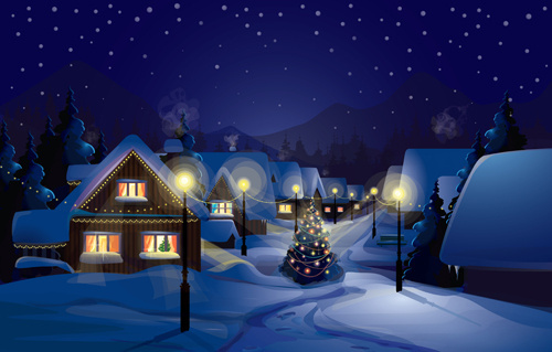 500x319 Christmas Winter Wonderland Free Vector Download