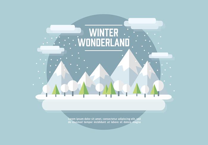 700x490 Flat Winter Landscape Vector Background