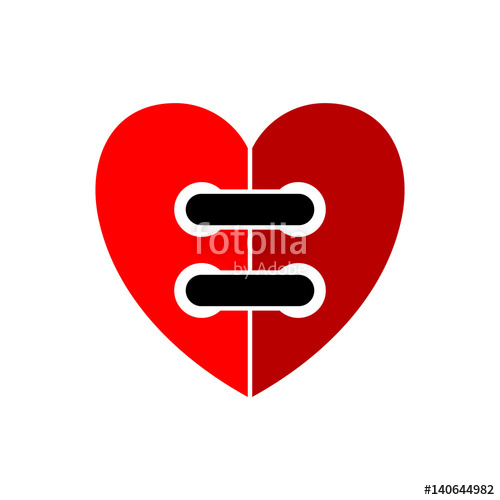 500x500 Heart Wired Sign, Emblem, Isolated On White Background