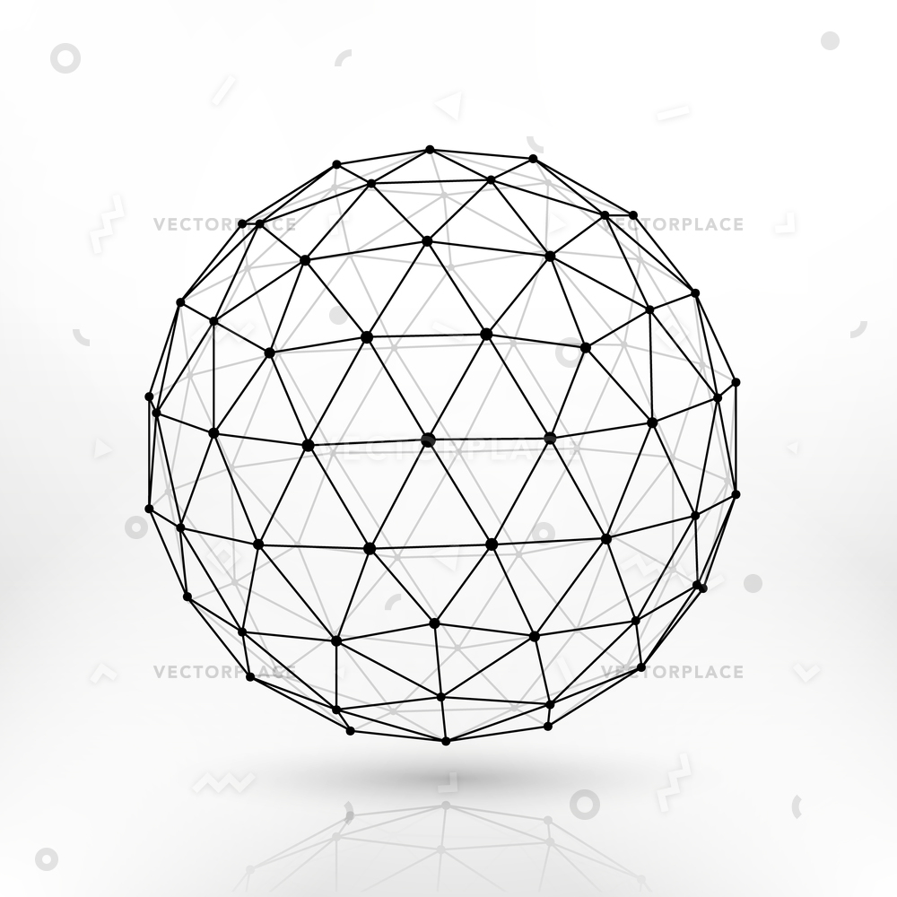 Wireframe Polygonal Sphere Network Lines Abstract Vector 1000x1000 Wireframe Polygonal Sphere Network Lines Abstract Vector