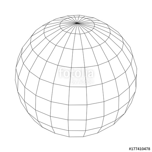 Black Vector Wireframe Sphere Isolated On White Background Stock 500x500 Black Vector Wireframe Sphere Isolated On White Background Stock