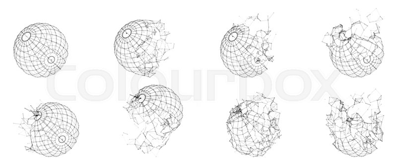 Broken Polygonal Wireframe Sphere Stock Vector Colourbox 800x334 Broken Polygonal Wireframe Sphere Stock Vector Colourbox
