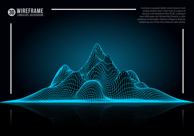 626x438 Abstract Wireframe Landscape Background Vector Premium Download