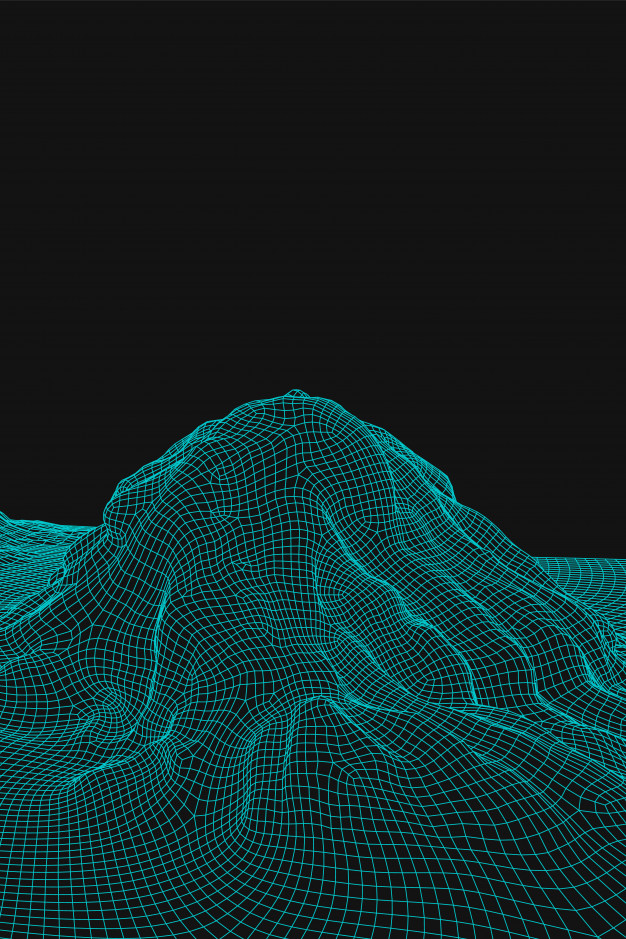 626x939 Blue Abstract Vector Wireframe Landscape Background Vector