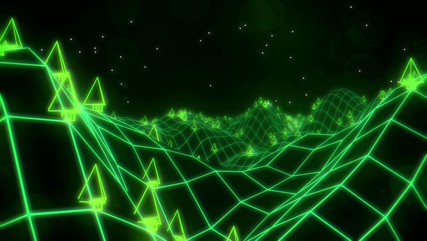 852x480 Retro Video Game Landscape Stock Footage Video