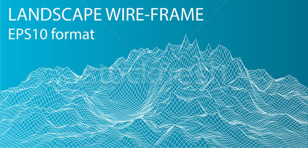 600x289 Wireframe Landscape Vector Vector Illustration Kirill