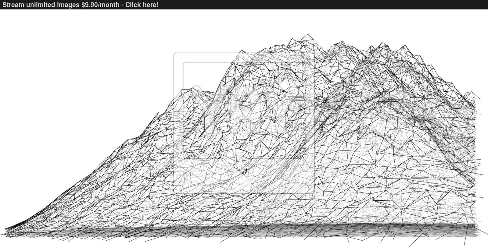 1600x811 Wireframe Polygonal Landscape Vector Illustration Vector