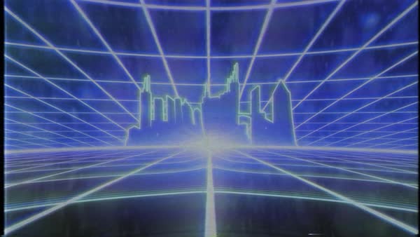 600x338 Vhs Tape Video Game Intro City Landscape Vector Arcade