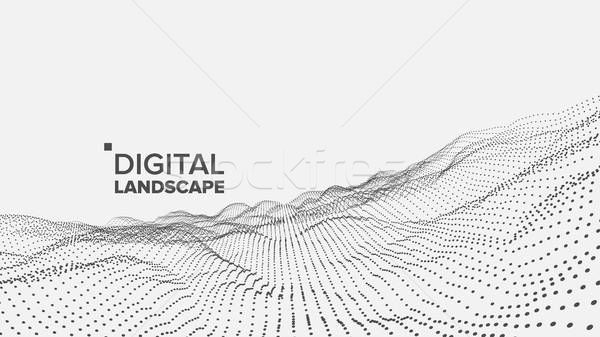 600x337 Abstract Landscape Vector Particle Wireframe Big Flow Cyber