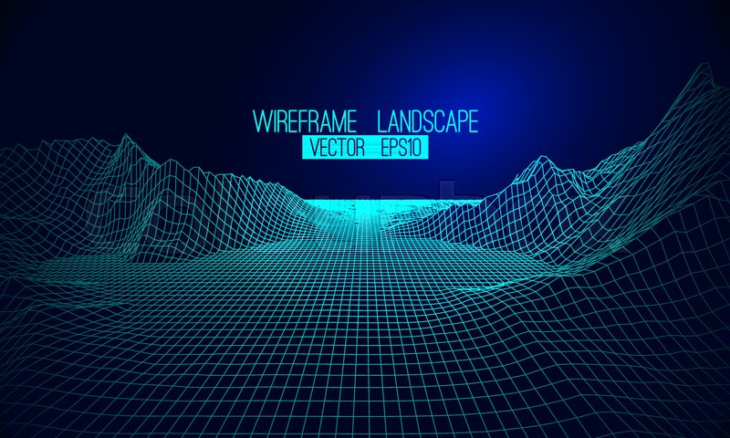 800x480 Abstract Vector Wireframe Landscape Stock Vector Colourbox