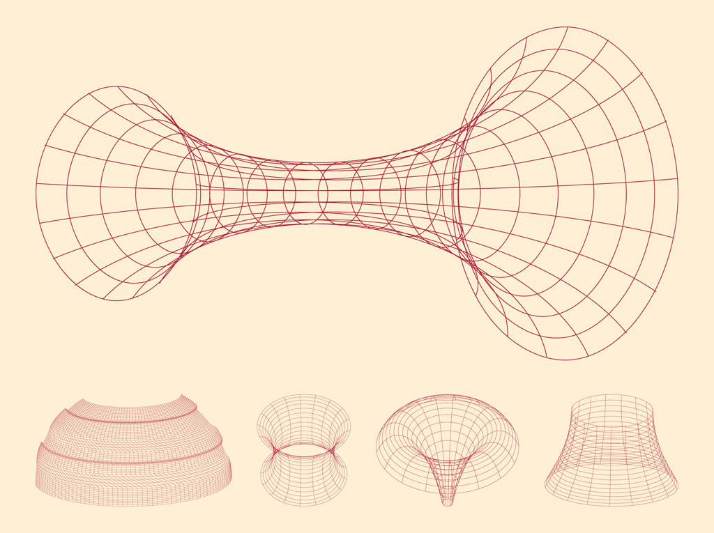 1024x765 D Wireframe Shapes Vector Art Graphics