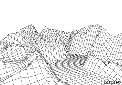 500x350 Wireframe Landscape Wire Landscape Cyberspace Grid