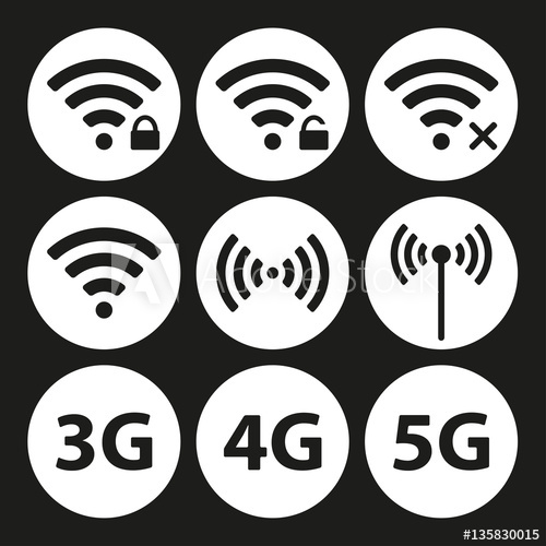 Wifi And Wireless Icon Set For Remote Internet Access Podcast 500x500 Wifi And Wireless Icon Set For Remote Internet Access Podcast