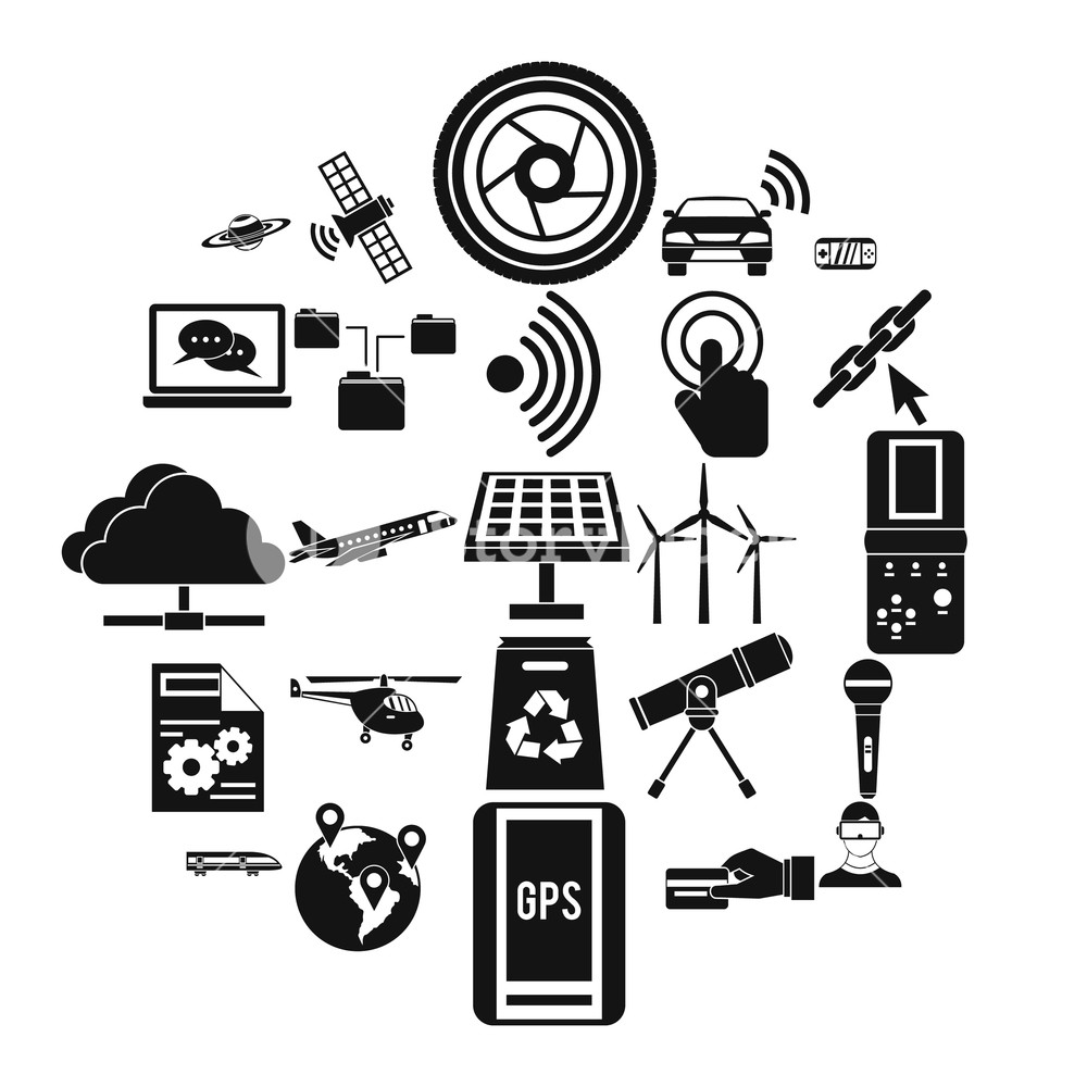 1000x1000 Wireless Technology Icons Set Simple Set Of Wireless
