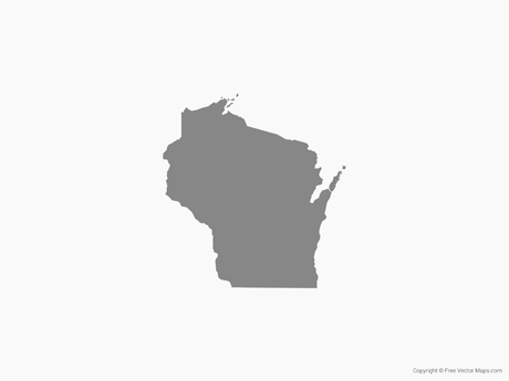 460x345 Vector Map Of Wisconsin