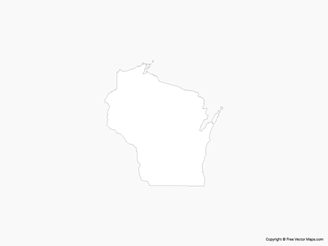 460x345 Vector Maps Of Wisconsin Free Vector Maps
