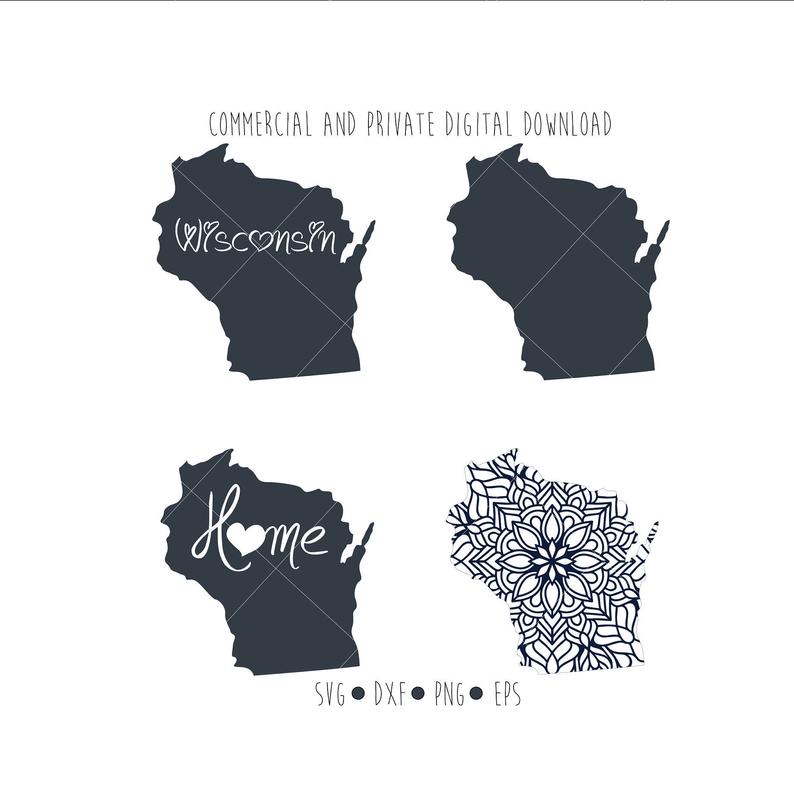 794x810 Wisconsin State Digital Mandala Wisconsin Outline Vector Etsy