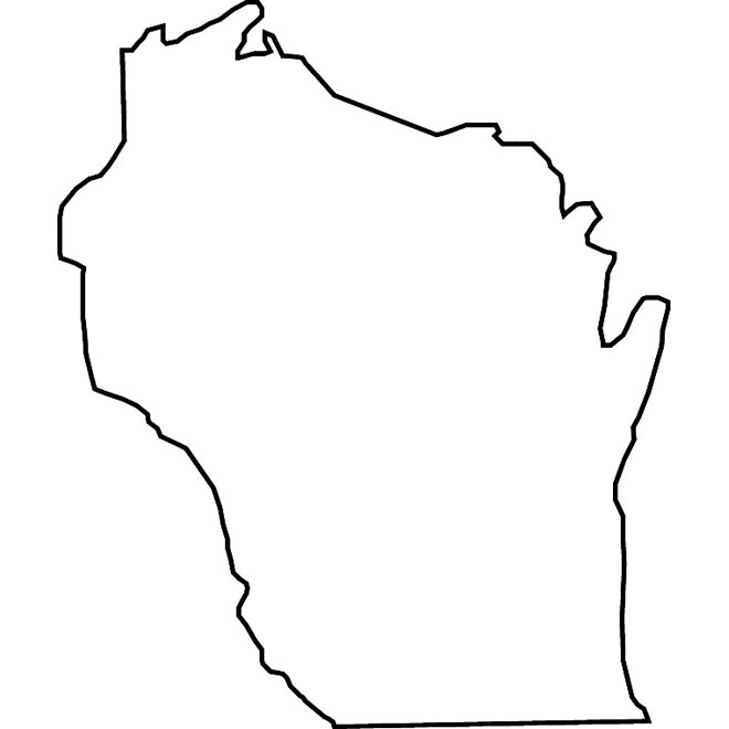 660x660 Wisconsin Vector Map