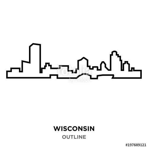 500x500 Wisconsin Outline On White Background Stock Image And Royalty