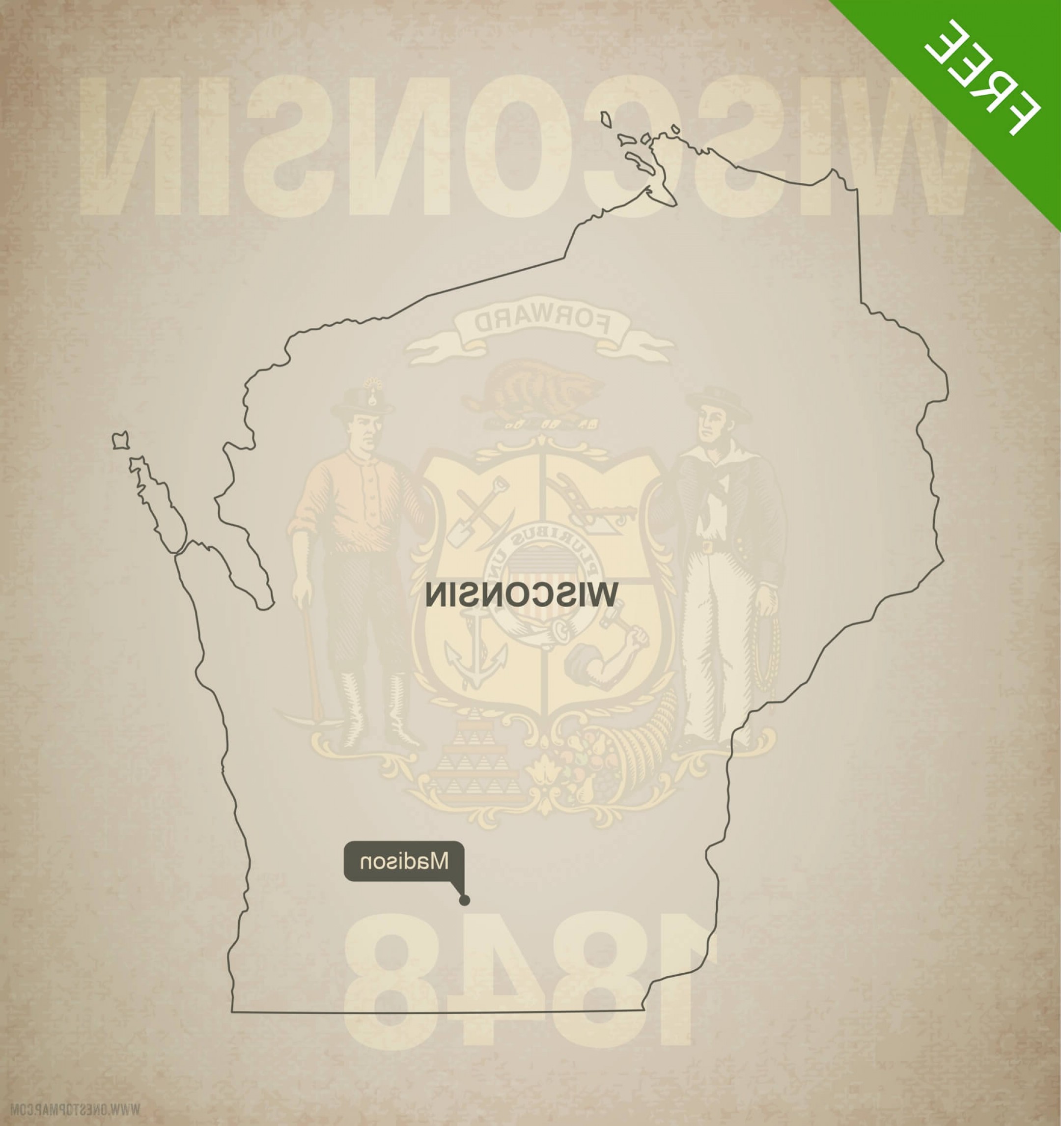 2160x2292 Printable Vector Map Wisconsin Outline Soidergi