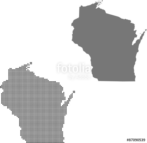 500x487 Map Of Wisconsin Stock Image And Royalty Free Vector