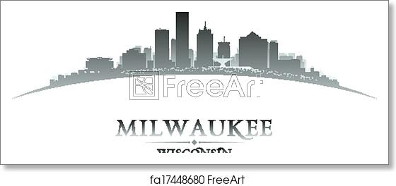 560x264 Free Art Print Of Milwaukee Wisconsin City Skyline Silhouette