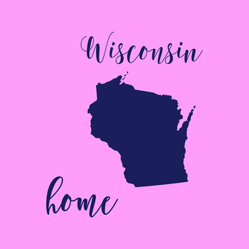 350x350 Wisconsin Clipart, Usa State Vector Clipart, Wisconsin Home, Gold