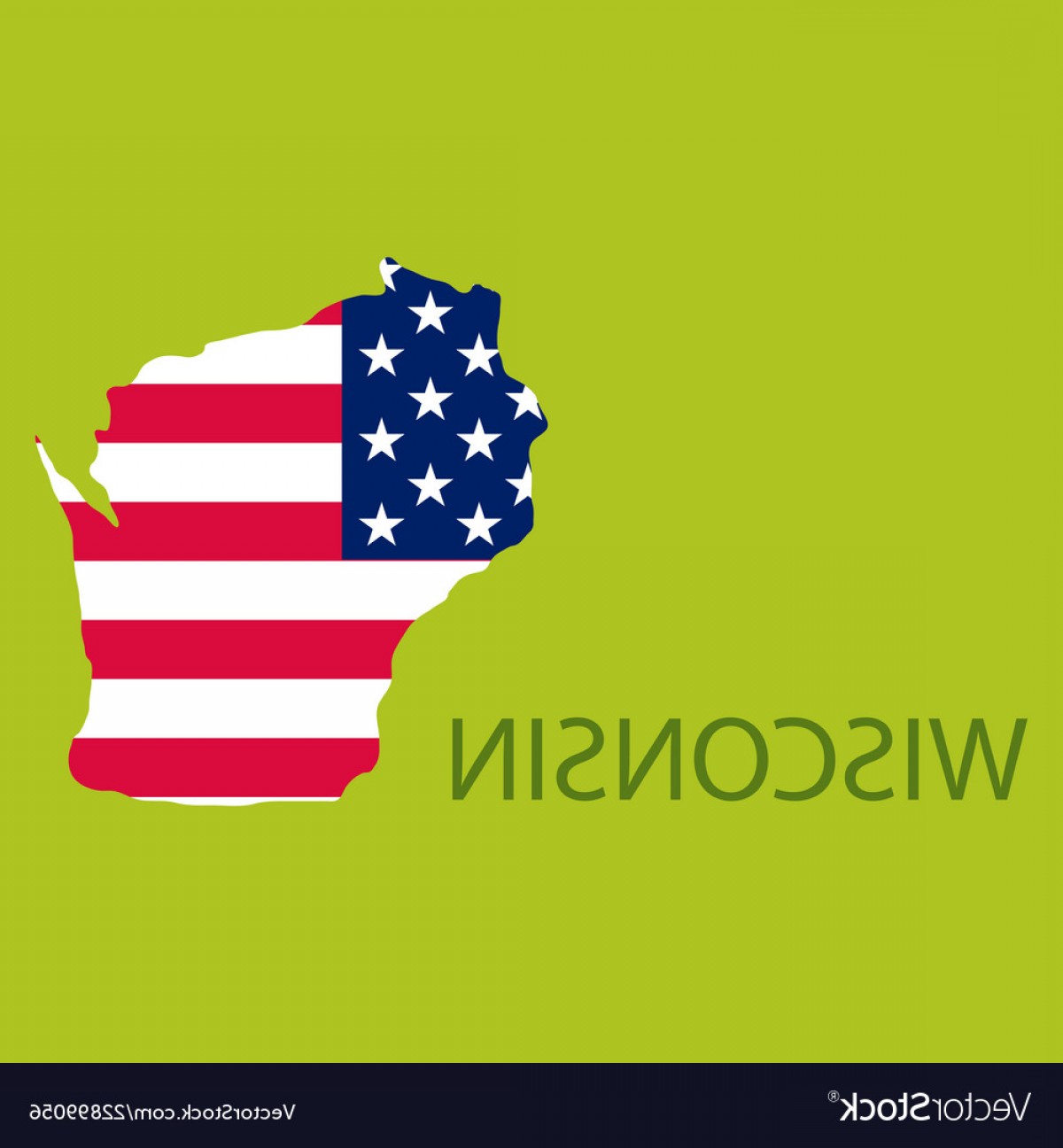 1200x1296 Wisconsin State Of America With Map Flag Print On Vector Geekchicpro
